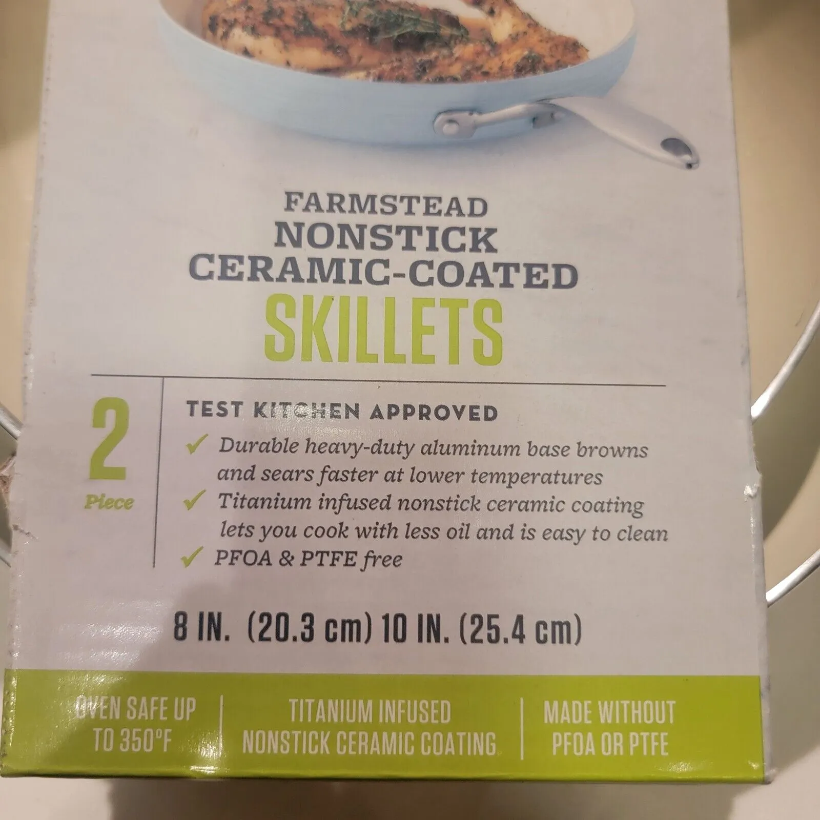 food network SKILLET SET 8" & 10" NON-STICK CERAMIC-COATED NEW IN BOX