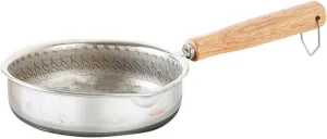 Frying Pan Stainless Steel Frying Pan with Wood Handle - Breakfast Eggs Fried Cooker Small Frying Honeycomb Non Stick Skillet for Omelet, Pancakes,16cm