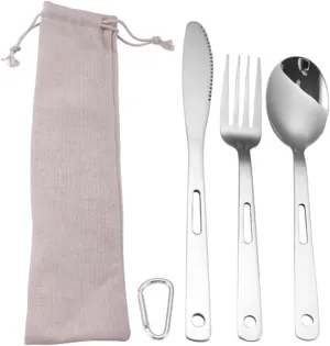 GALPADA 5pc Portable Silverware Set Camping Cutlery Travel Cutlery Stainless Steel Tableware for Bbq Outdoor Gear Must Haves