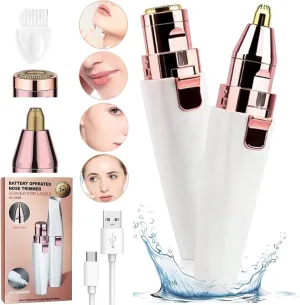 GDSAFS 2-in-1 Women's Eyebrow and Facial Hair Removal Device, Rechargeable Electric Eyebrow Trimmer for Women, Painless Smooth Facial Hair Removal, for Face Peach Fuzz, Lips, Arms (1pcs-Charging)