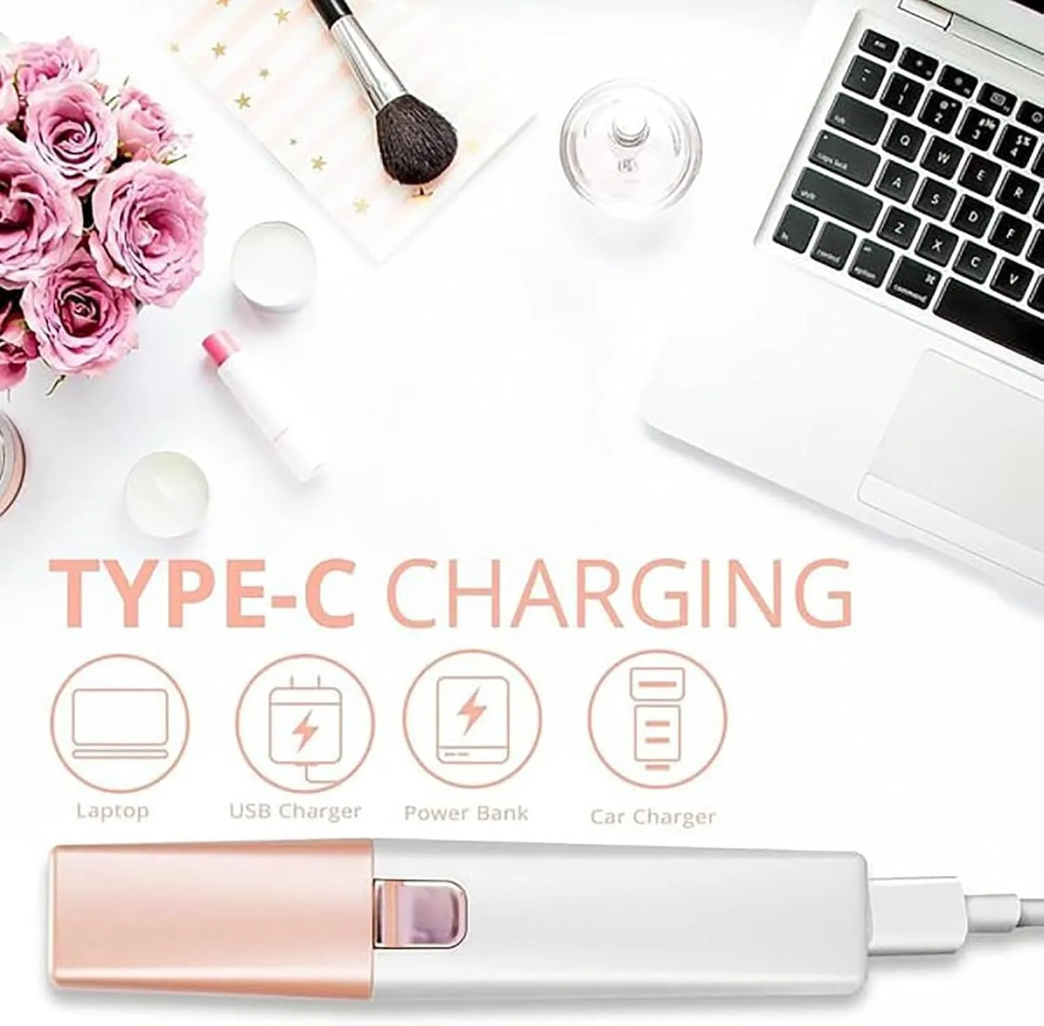 GDSAFS 2-in-1 Women's Eyebrow and Facial Hair Removal Device, Rechargeable Electric Eyebrow Trimmer for Women, Painless Smooth Facial Hair Removal, for Face Peach Fuzz, Lips, Arms (1pcs-Charging)