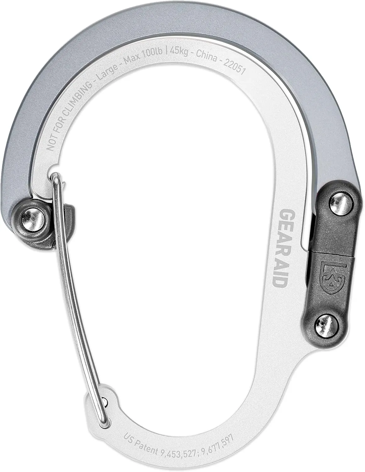 GEAR AID HEROCLIP (Large) Carabiner Gear Clip and Hook for Hanging Heavy Duty Items, Camping Backpacks, Suitcases, Kayaks, Bicycles, Garage Organization and More
