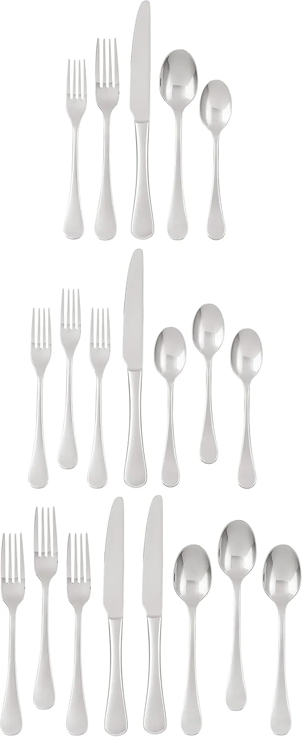 Ginkgo International Varberg 20-Piece Stainless Steel Flatware Place Setting, Service for 4