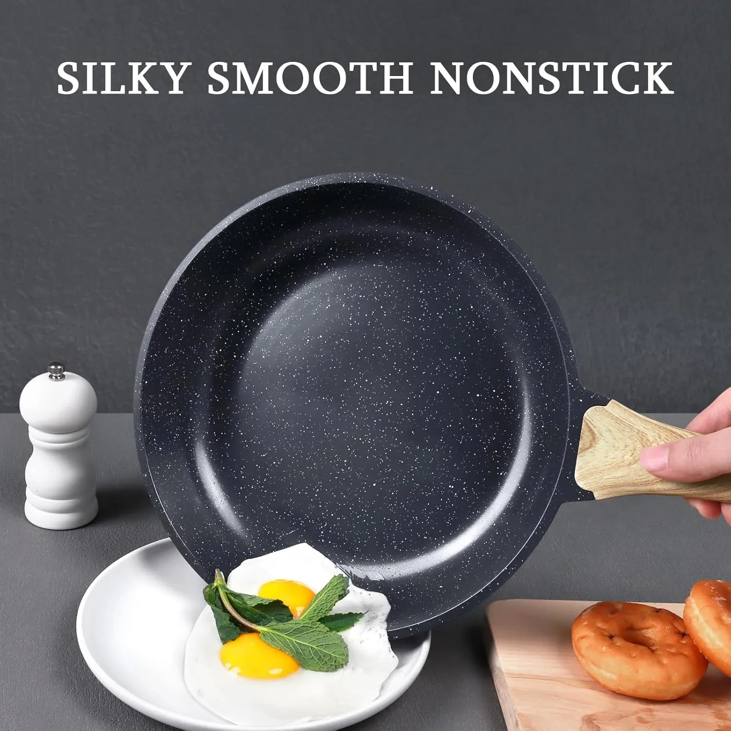 GiPP Ceramic Nonstick Frying Pan - 10 Inch Healthy Non-Toxic Non Stick Skillet Omelette Pans, Induction Compatible Chef Pan, PFAS & PFOA-Free, Dishwasher Safe, Stay Cool Handles
