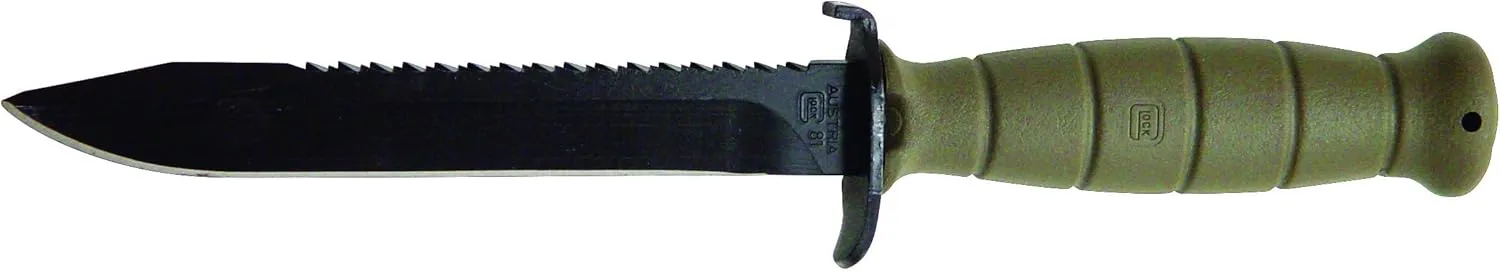 Glock OEM Field Knife 6.5" Fixed Blade with Root Saw, Battlefield Green