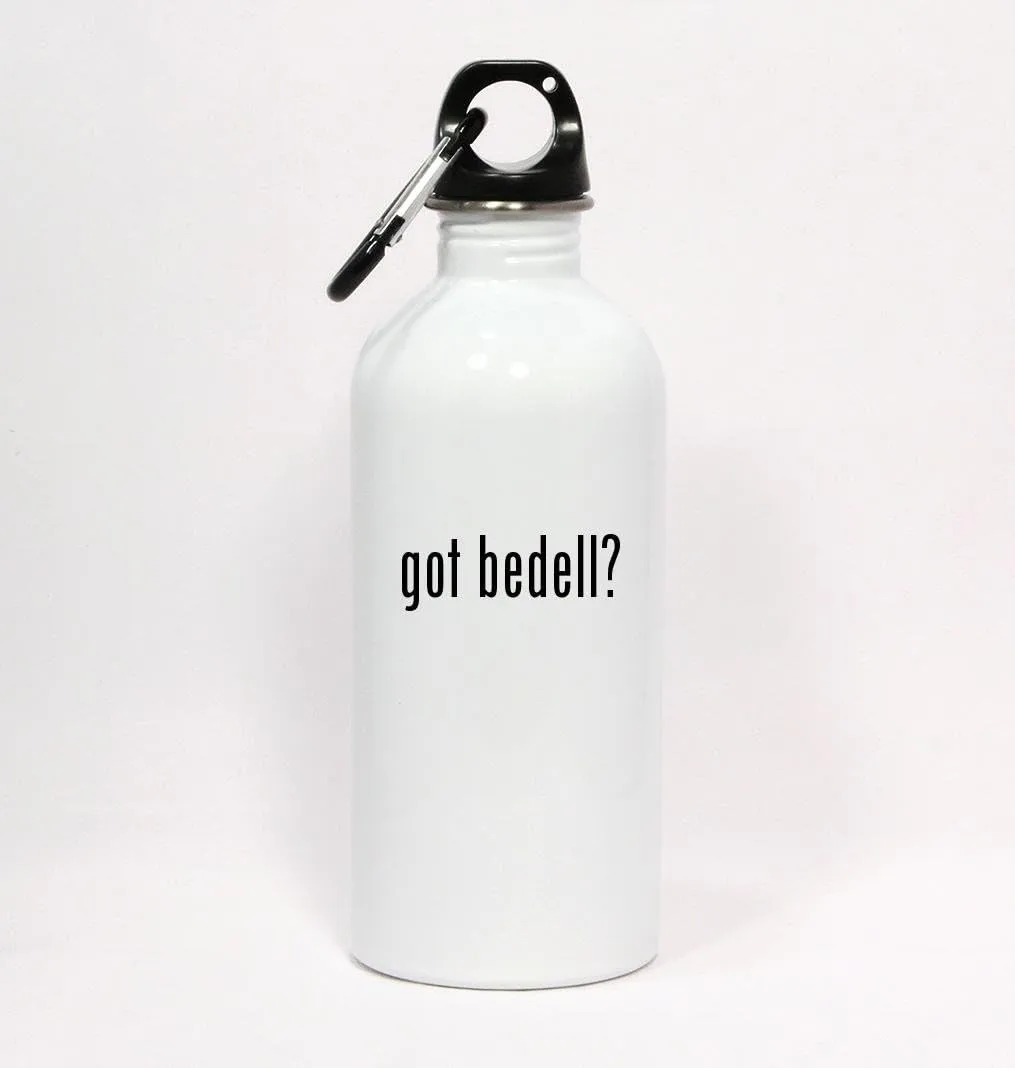 got Bedell? - White Water Bottle with Carabiner 20oz