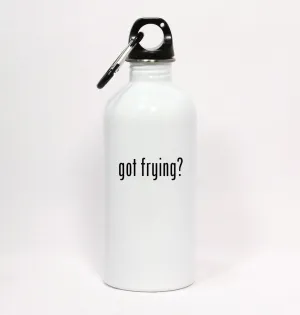 got Frying? - White Water Bottle with Carabiner 20oz
