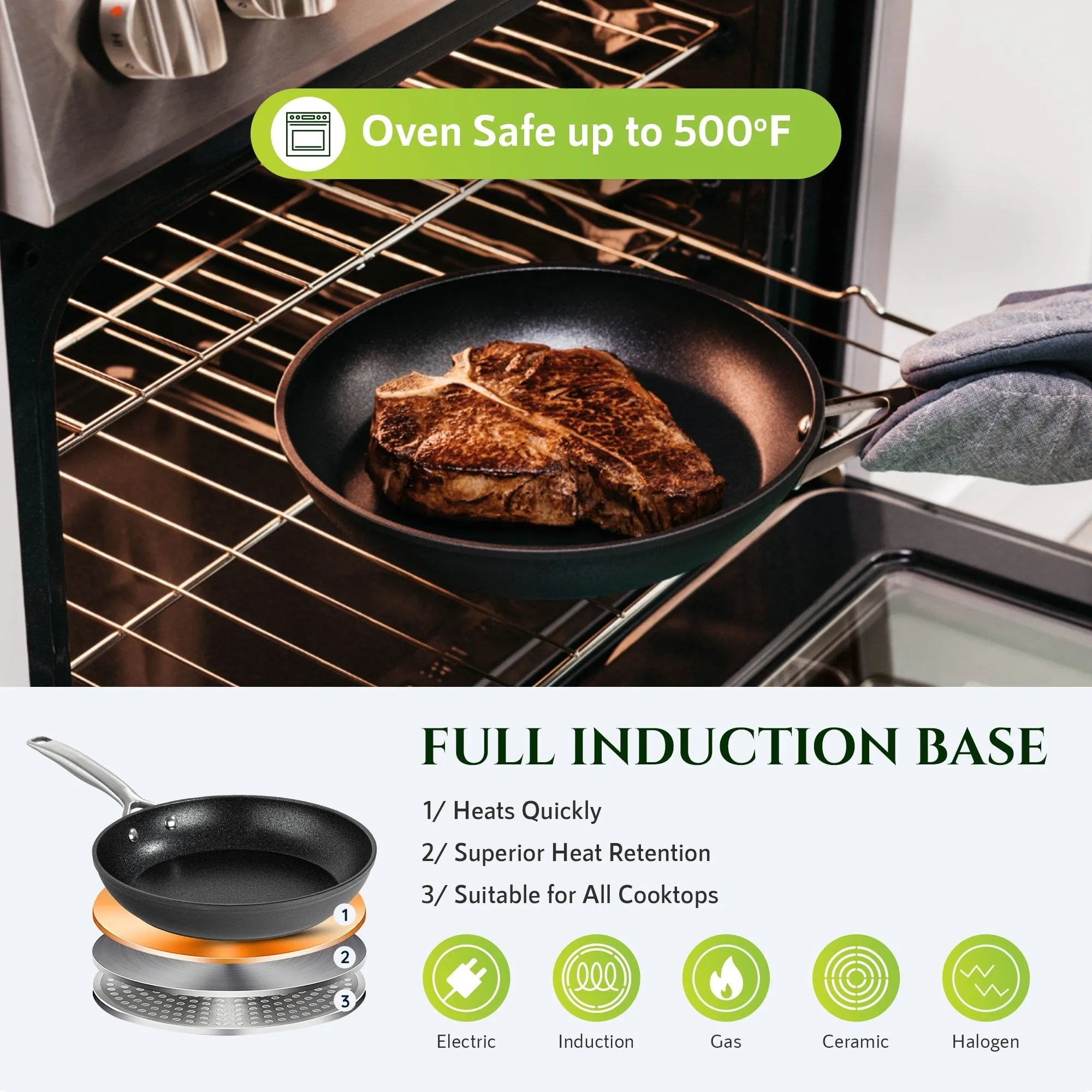 Granitestone Armor Max 12'' Ultra Durable Nonstick Fry Pan with Stay Cool Handle