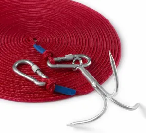 Grapple Hook with Rope-Includes Nylon Rope 6/8/10mm 50FT,Functional Grappling Hook and Double Carabiner,for Magnet Fishing/Drag/Tree Limb Removal