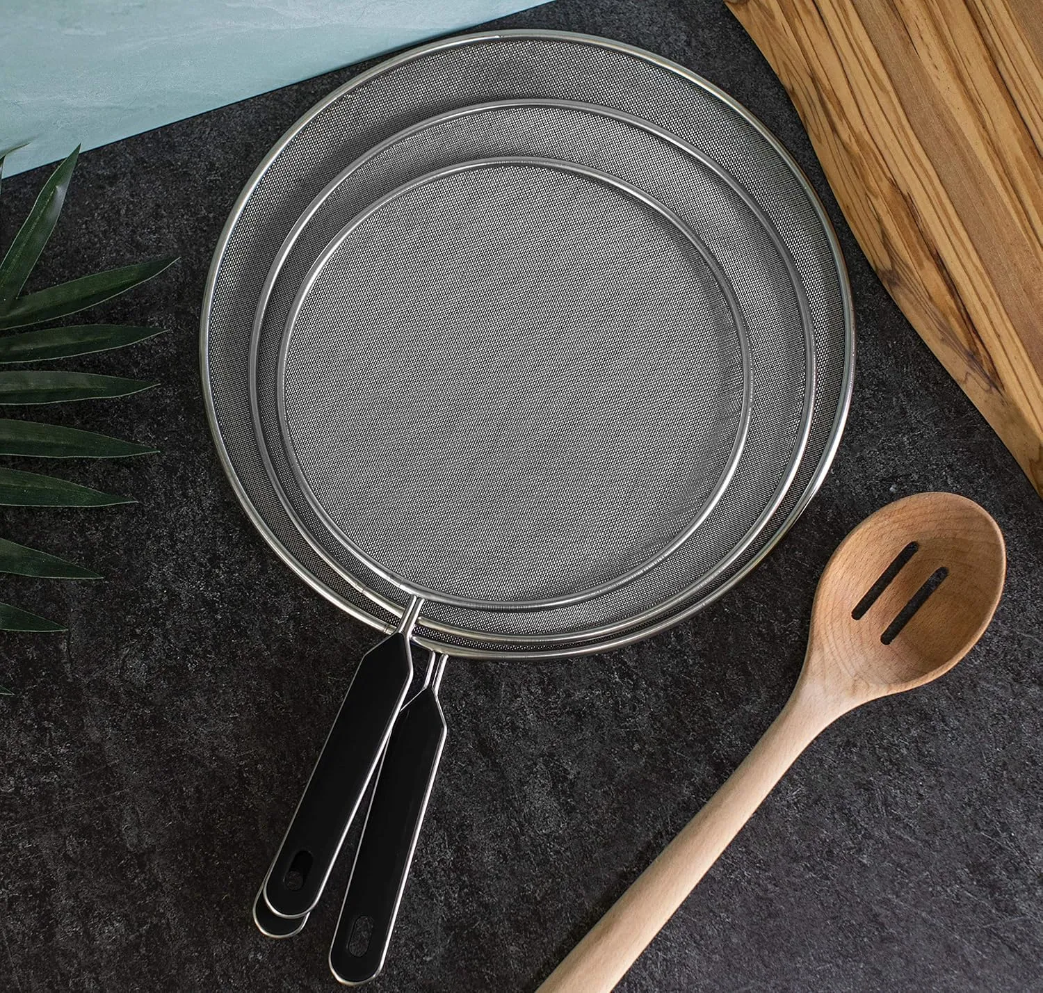 Grease Splatter Screen For Frying Pan Cooking - Stainless Steel Splatter Guard Set of 3-8", 10" and 11" inch - Fine Mesh Iron Skillet Lid- Hot Oil Shield to Stop Prime Burn (3, 8",10",11")