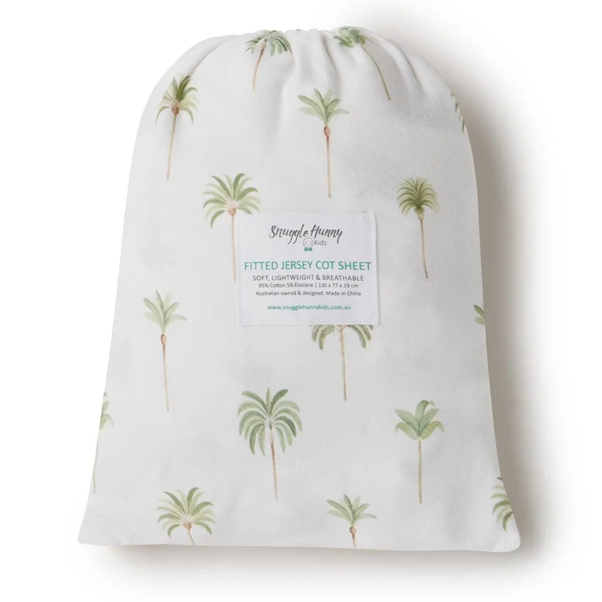 Green Palm Fitted Cot Sheet