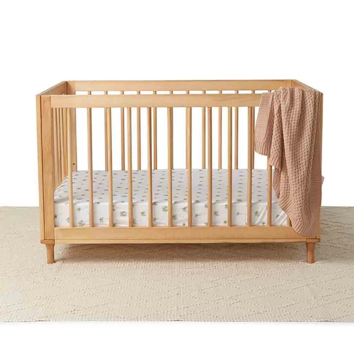 Green Palm Fitted Cot Sheet
