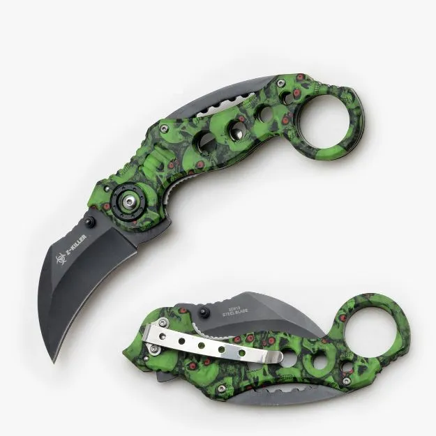 Green Skull Karambit