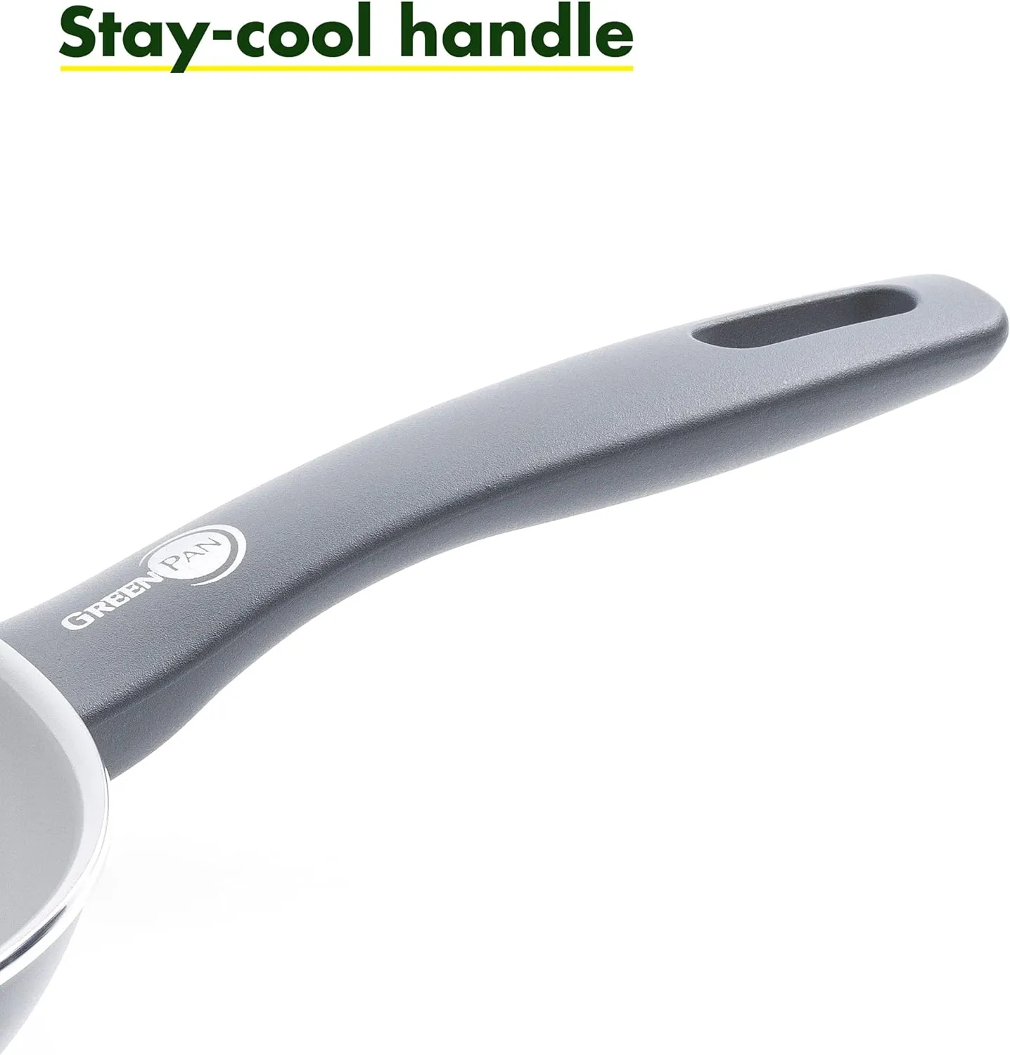 GreenPan Dover Healthy Ceramic Nonstick, 10" Frying Pan Skillet, PFAS-Free, Dishwasher Safe, Comfort Grip Handle, Grey
