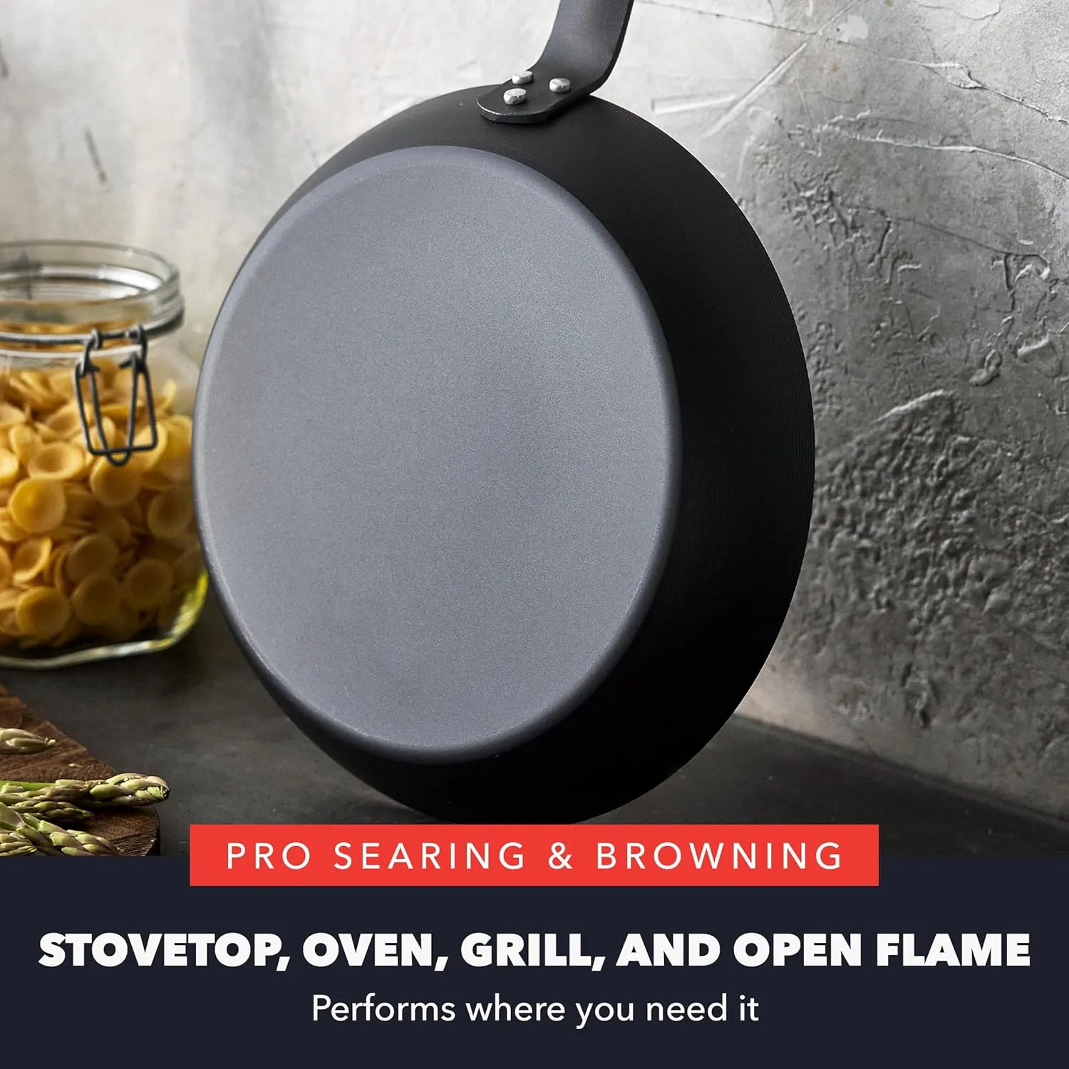 GreenPan x Bobby Flay 10" Carbon Steel Frying Pan Skillet, Pre-Seasoned, Naturally Nonstick, PFAS-Free, Heavy-Duty, High-Heat Safe, Durable & Versatile for Stovetop, Oven, Grill, & Open Flame Cooking