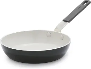 GreenPan x Bobby Flay 8” Frying Pan Skillet, PFAS & PFOA-Free Ceramic Nonstick, Induction Suitable, Stay-Cool Silicone Grip Handle, Dishwasher & Oven Safe, Graphite
