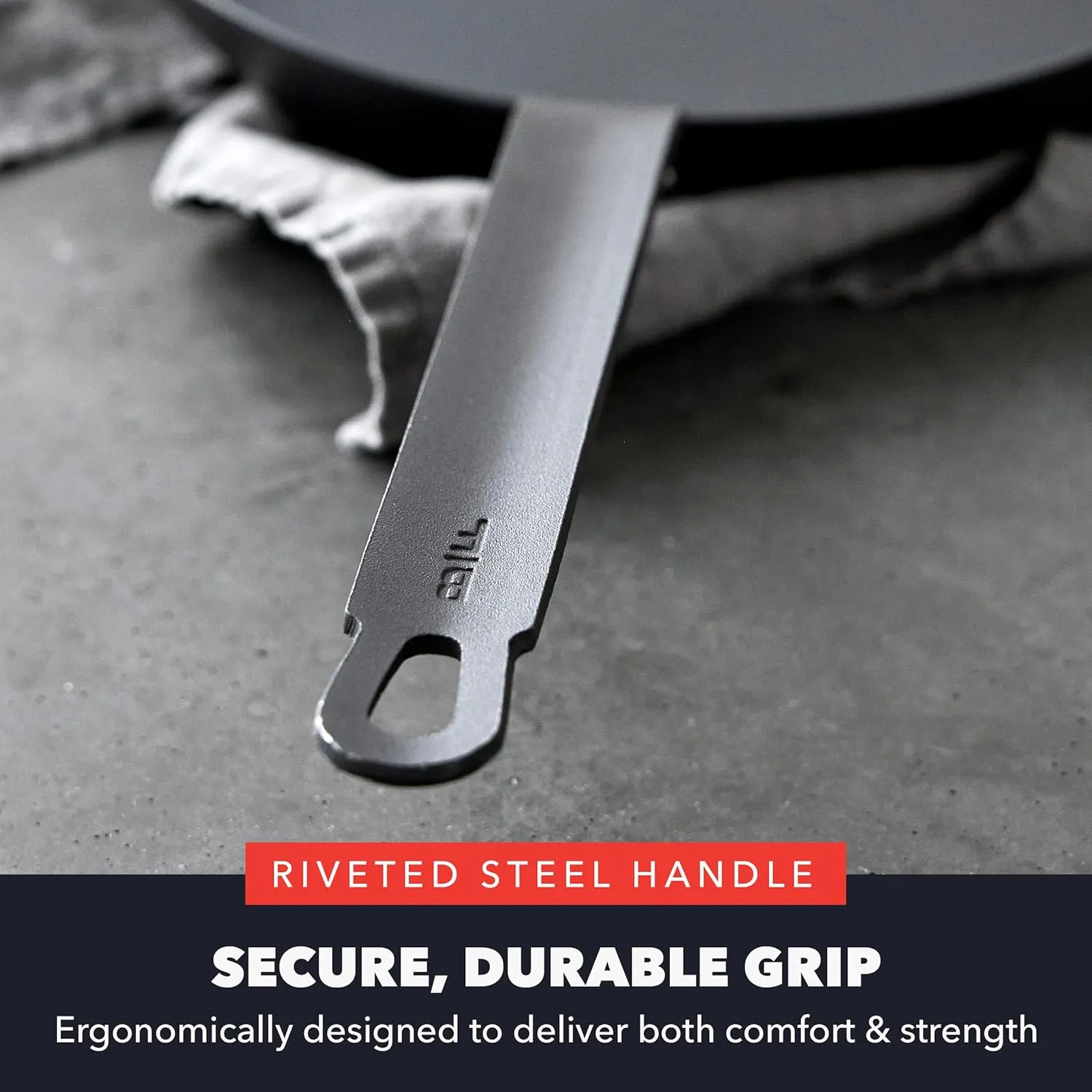 GreenPan x Bobby Flay 8" Carbon Steel Frying Pan Skillet, Pre-Seasoned, Naturally Nonstick, PFAS-Free, Heavy-Duty, High-Heat Safe, Durable & Versatile for Stovetop, Oven, Grill, & Open Flame Cooking