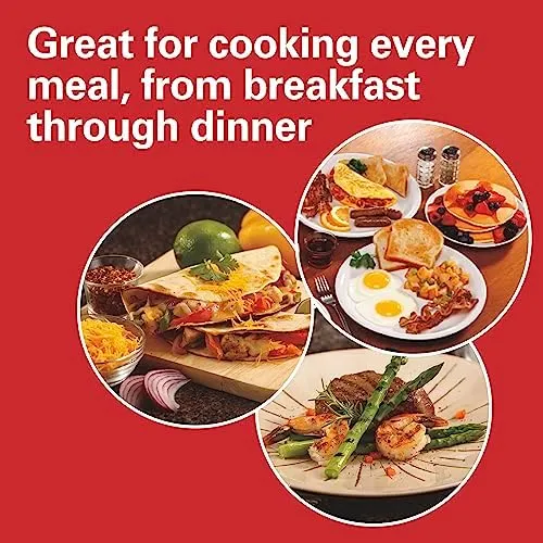 Hamilton Beach 3-in-1 Electric Indoor Grill   Griddle, 8-Serving, Reversible Nonstick Plates, 2 Cooking Zones with Adjustable Temperature (38546), Black