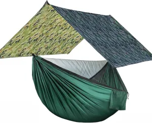 Hammocks Camping Hammock Portable Hammocks 1-2 People with Mosquito Net Nylon Hammock with 2 Carabiners for Outdoor Hiking Backpacking Outdoor Hammock