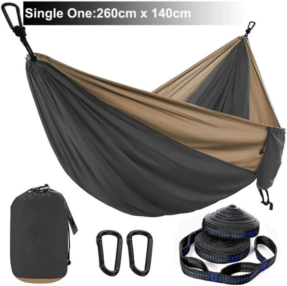 Hammocks Parachute Hammock with Hammock Straps and Black Carabiner Camping Survival Travel Outdoor Beach Hiking Gear Backpacking Hammock Outdoor Hammock