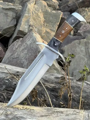 Handcraft Goods12.75 Inch D2 Steel Bowie Knife with Leather Sheath Fixed Blade Hunting Knives Used for Bushcraft, Outdoor,Camping knifes Survival Gift For Men