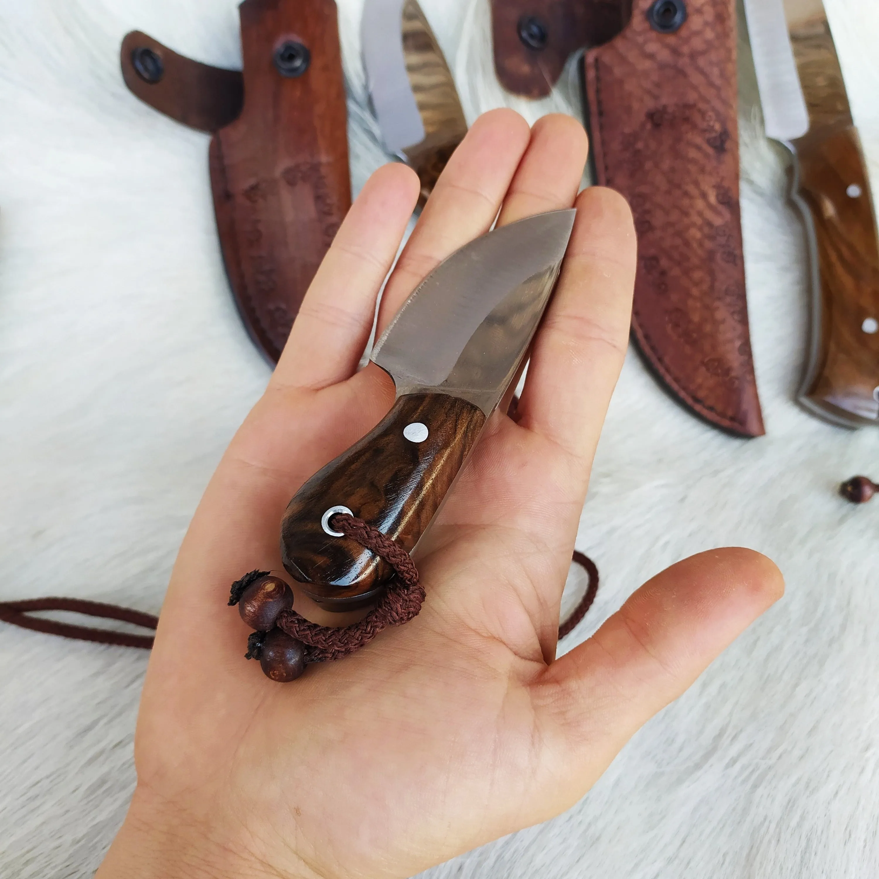 Handmade Bushcraft Knife with Walnut Handle