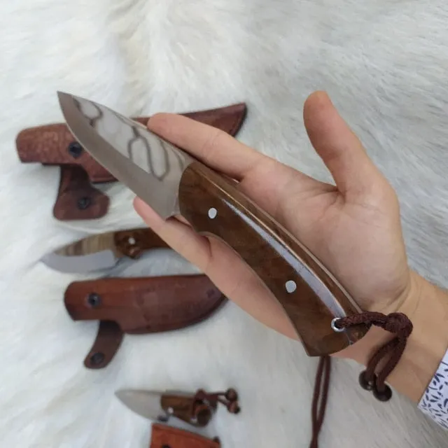 Handmade Bushcraft Knife with Walnut Handle