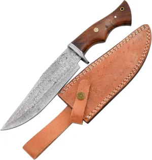 Handmade Custom Damascus Hunting Knife | Bush-craft Knife with Sheath | EDC Survival Knife for Men | Fixed Blade (2126)
