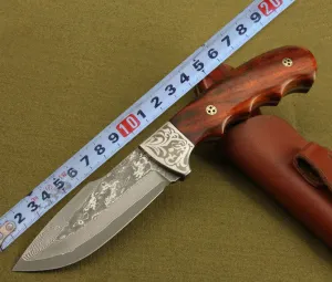 Handmade forged Damascus hunting knife
