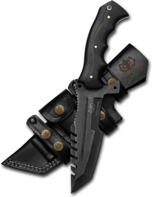 Handmade Tracker Hunting Knife Full Tang with Leather Sheath-Best for Outdoor Camping- Men Gift