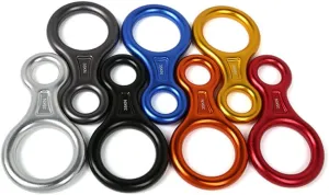 Happyyami 8-Ring Climbing Rappelling Gear Outdoor Gear for Device High Strength Aluminum Figure 8 for Mountaineering Random Color