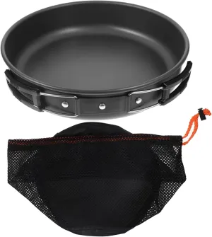 Hard Polyester Camping Frying Pan Portable Handle Non-Stick Even Heating Breakfast Egg Pan Easy to Use