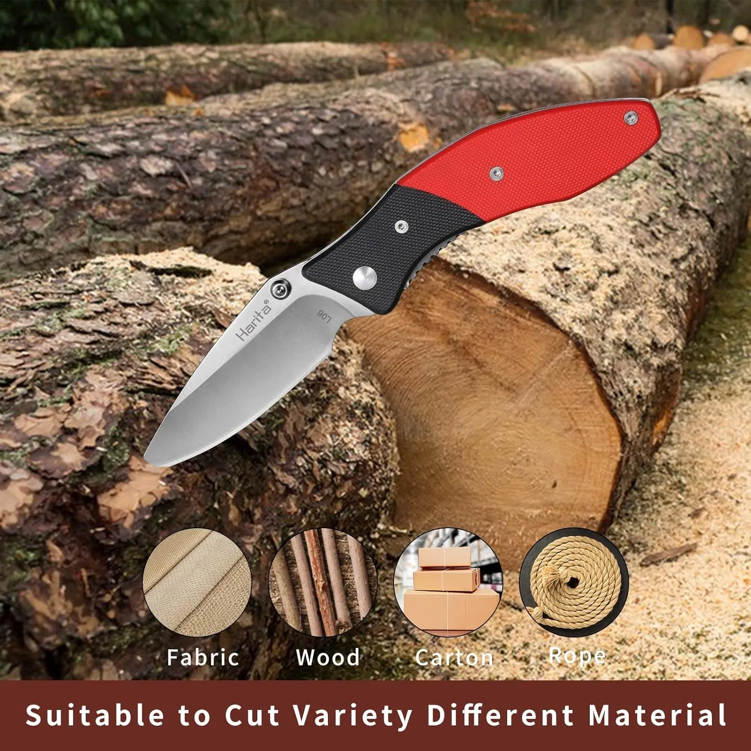 Harita Pocket Knife Folding Knife with Pocket Clip, 3 inch 8Cr13MoV Steel Blade, G10 Handle, Small EDC Knife, Perfect for Outdoor Camping Fishing Hunting Survival Gift for men