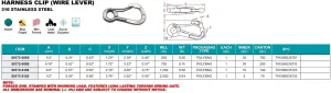 Harness Carabiner Clip Wire Lever 3/8" (S0172-0100)