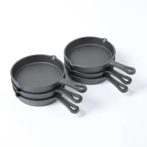 HAWOK Cast Iron Miniture Skillet, mini server, Balck Round Mini pan DIA 5.3inch Pack of 6…