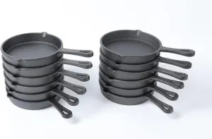 HAWOK Cast Iron Pre seasoned Dia.5.3 inch Mini skillet Pack of 12 Round Black…