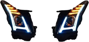 Head Lamp Compatible For Cadillac ATS Headlight 2014-2018 Headlights ATS-L Turn Signal Angel Eye Projector