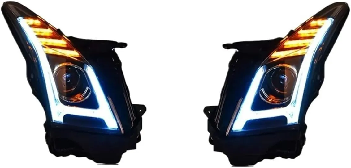 Head Lamp Compatible For Cadillac ATS Headlight 2014-2018 Headlights ATS-L Turn Signal Angel Eye Projector