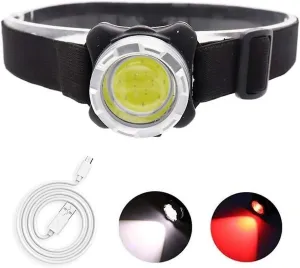 Headlamp Cob Rechargeable Headlamp With White/red Light 3 Light Modes