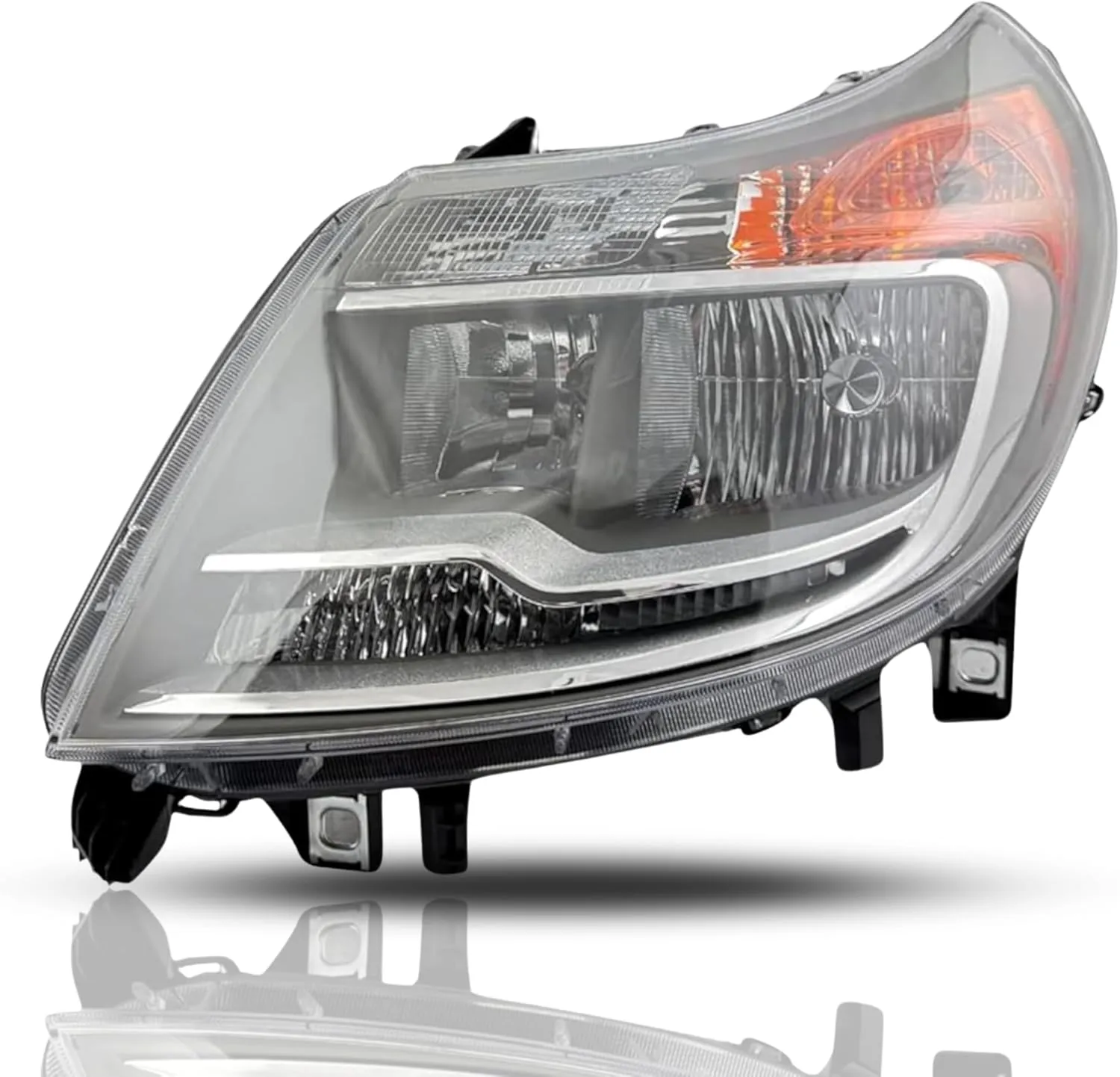 Headlight Replacement for Ram 2014-2022 Promaster Headlamp Assembly With DRL for 1500/2500/3500 Cargo Van Halogen Lamp Including Bulbs, Left/Driver Side, DOT&SAE, OEM: 68154589AK, CH2502291