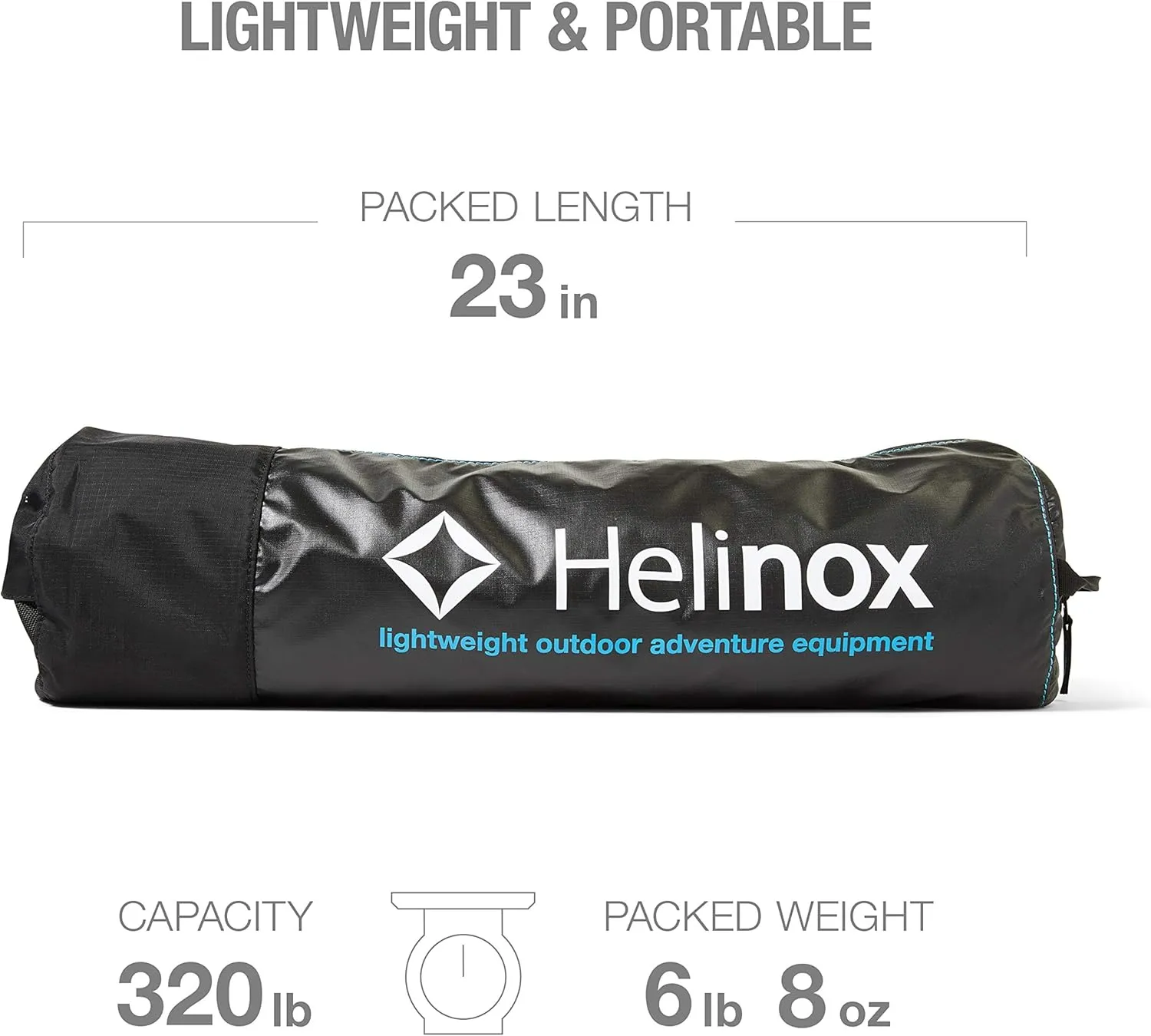 Helinox Cot Max Lightweight, Compact, Collapsible, Portable Camping Cot, Black