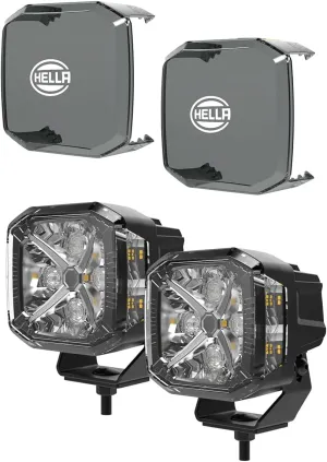 Hella X-TREME XT-4S Spot Beam 4-Inch LED Offroad Driving Light with 7100LM, Featuring Amber/White X Position Light and Side Signal