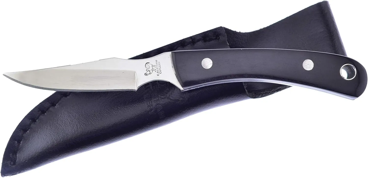 Hen and Rooster Smooth Buffalo Horn Fixed Blade Knife Full Tang 4116 Stainless Knives