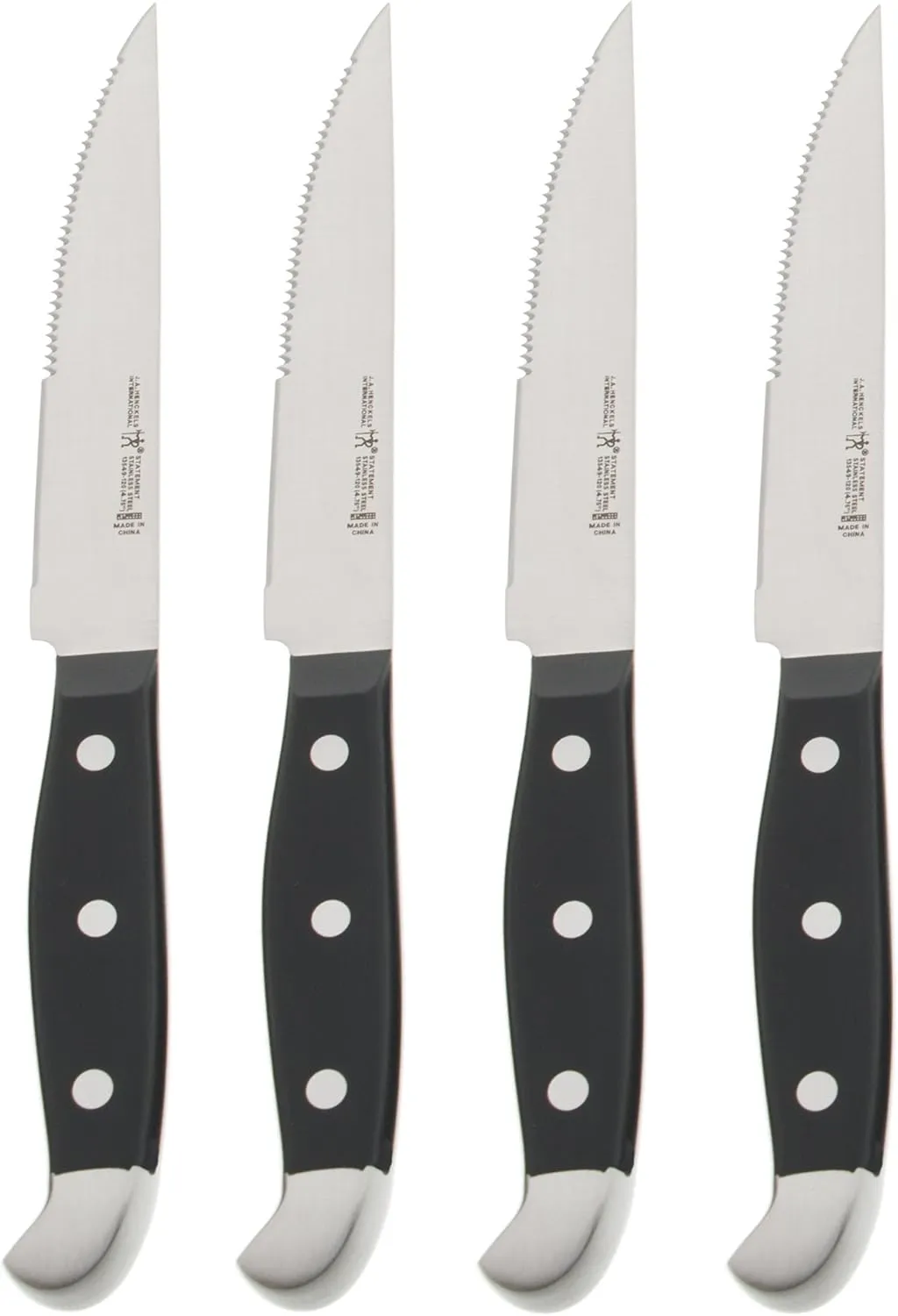 HENCKELS Statement Razor-Sharp Steak Knife Set of 4, German Engineered Informed by 100  Years of Mastery, Black/Stainless Steel