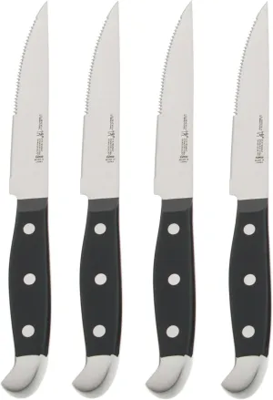 HENCKELS Statement Razor-Sharp Steak Knife Set of 4, German Engineered Informed by 100  Years of Mastery, Black/Stainless Steel