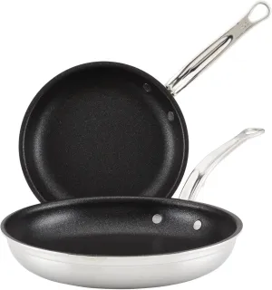 Hestan Professional Clad Stainless Steel Titum Nonstick 2- pc Skillet Set