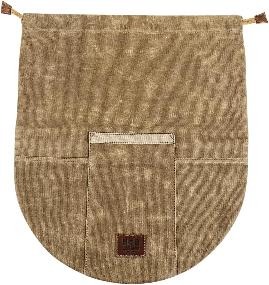 Hide & Drink, Rustic Bag for 12 Inch Frying Pan, Case for Skillet Without Nonstick Coating, Waxed Canvas, Handmade, Fatigue