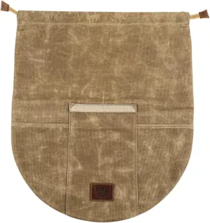 Hide & Drink, Rustic Bag for 12 Inch Frying Pan, Case for Skillet Without Nonstick Coating, Waxed Canvas, Handmade, Fatigue