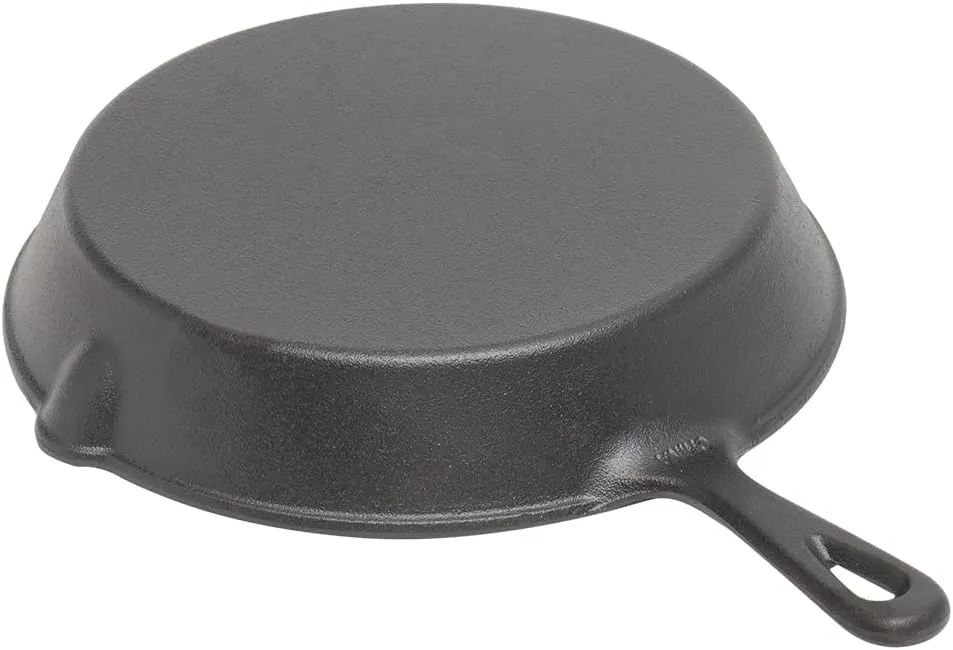 Home Basics 12" Cast Iron Skillet (Black) Frying Pan For Pancakes, Meat, and Fish | Large Skillet For Stovetop and Campfire | Nonstick With Pour Spouts