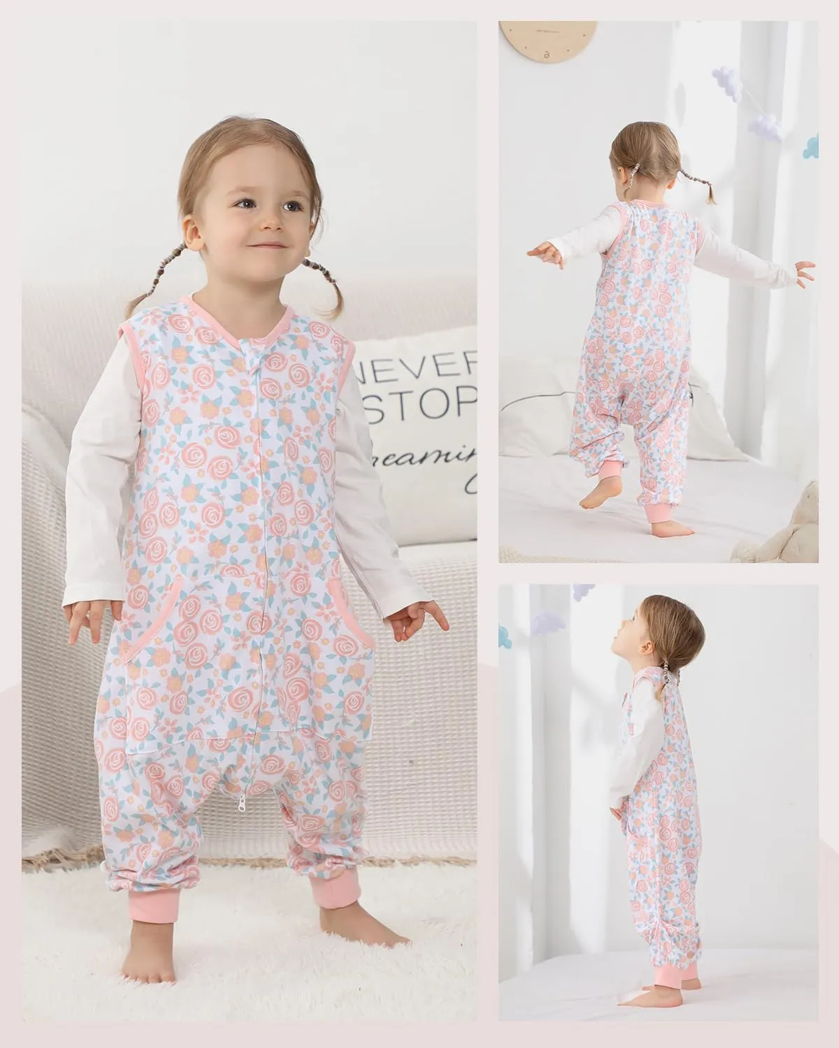 HOMEAL Sleep Sack with Legs,Summer Toddler Sleep Sacks 2t-3t,Toddler Light Wearable Blanket Baby,Light Weighted Sleep Sack Baby for Early Walkers,12months-7T
